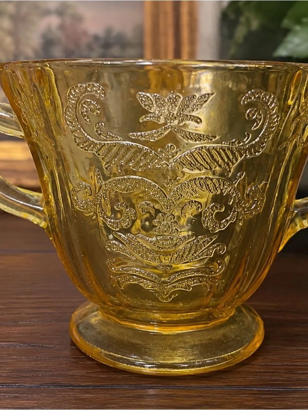 Vintage Amber Depression Glass Madrid Pattern 5 Pc Lot